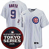 Men's Chicago Cubs #9 Miguel Amaya White 2025 World Tour Tokyo Series Home Stitched Jersey Dzhi,baseball caps,new era cap wholesale,wholesale hats